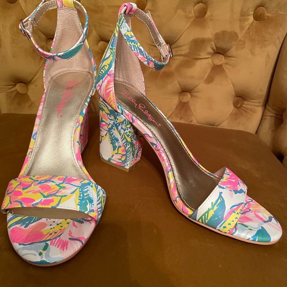Lilly Pulitzer Stack Heel Sandal
